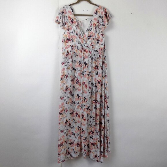 torrid Dresses & Skirts - Torrid Gauze Walk-Through Maxi Dress Tie-Back Short Sleeve Floral Print Size 2X